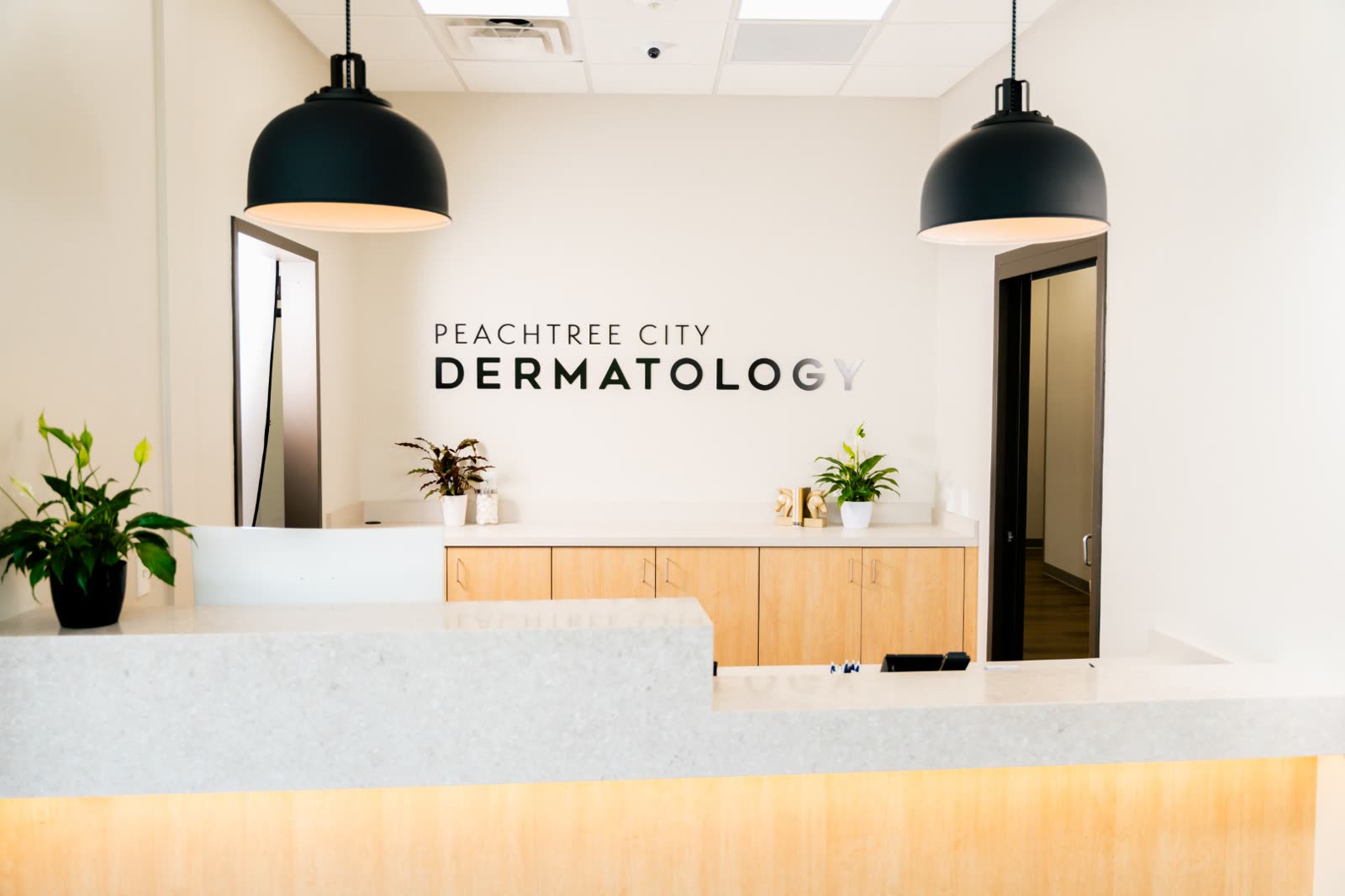 The welcome desk at Peachtree City Dermatology