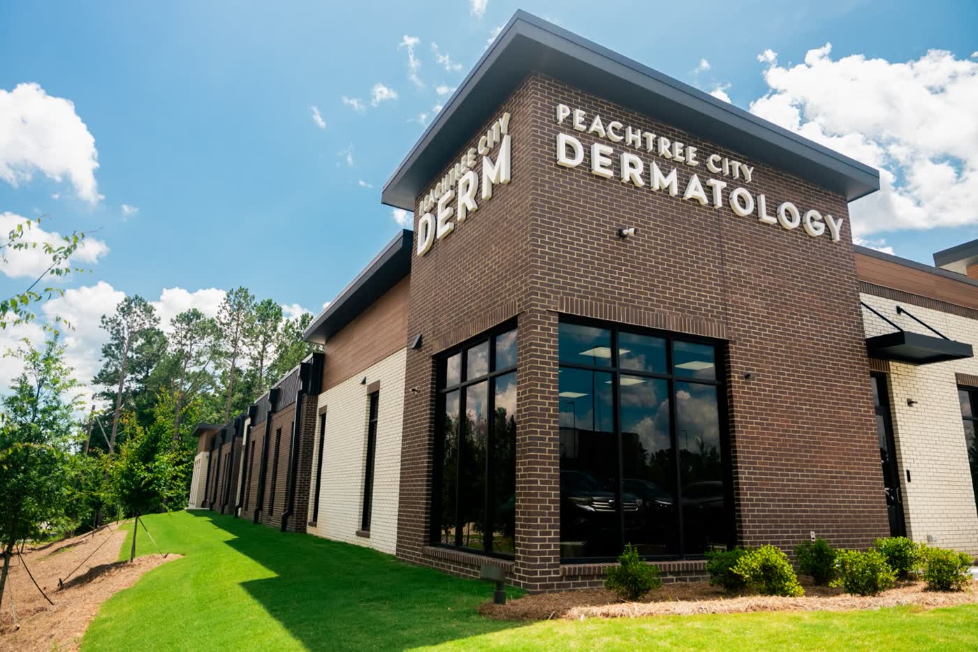 The Peachtree City Dermatology building at 112 Wilshire Village Drive